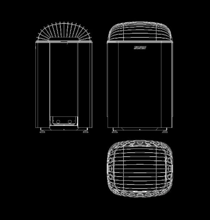 Harvia Club K10G without contactor black and white diagram