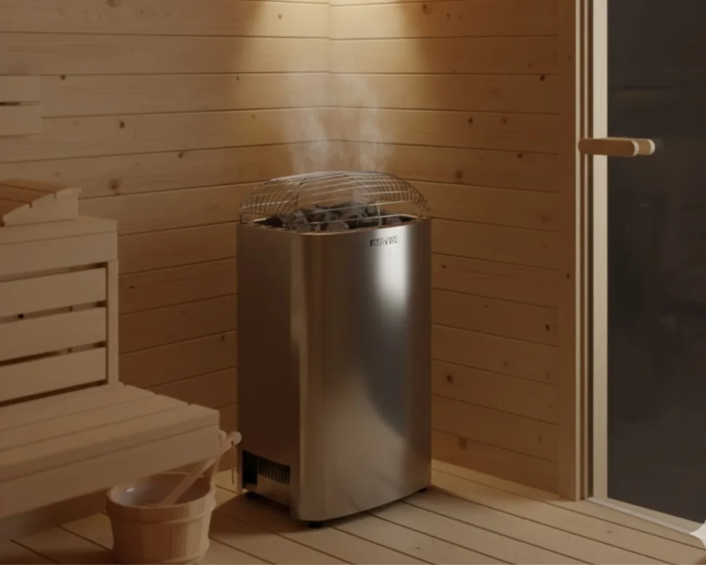 harvia Club K15G 3PH without contactor angled view full heater