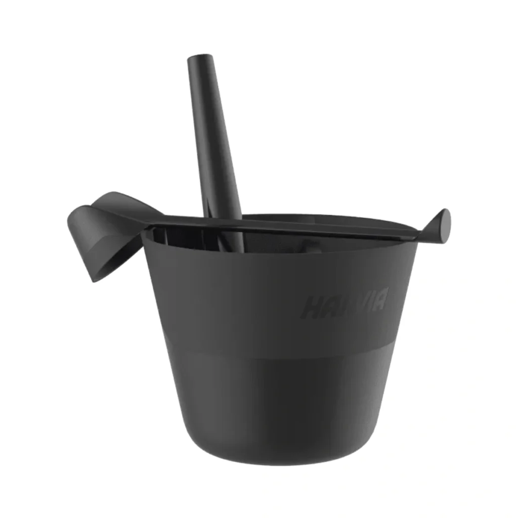 Harvia Black Click Pail and Ladle Set