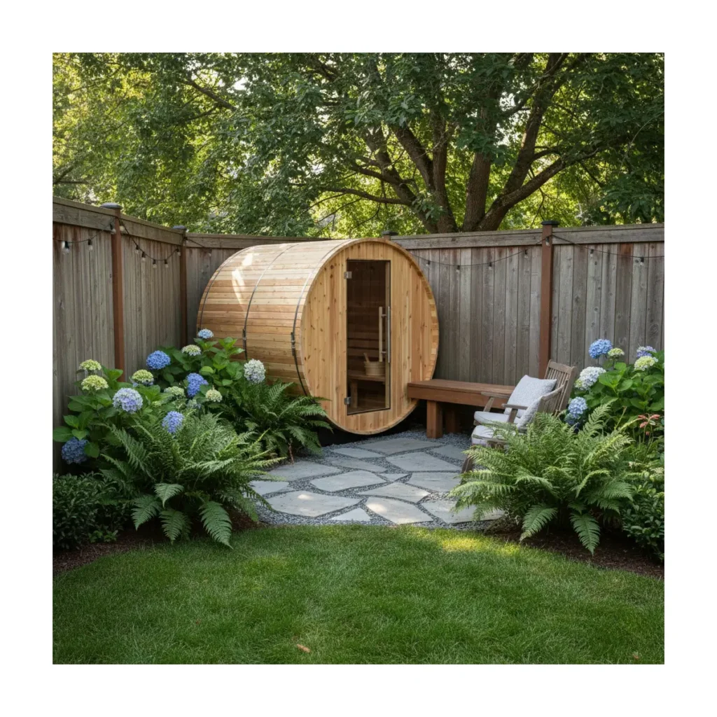 Almost Heaven Seneca 6-Person Barrel Sauna Rustic Red Cedar