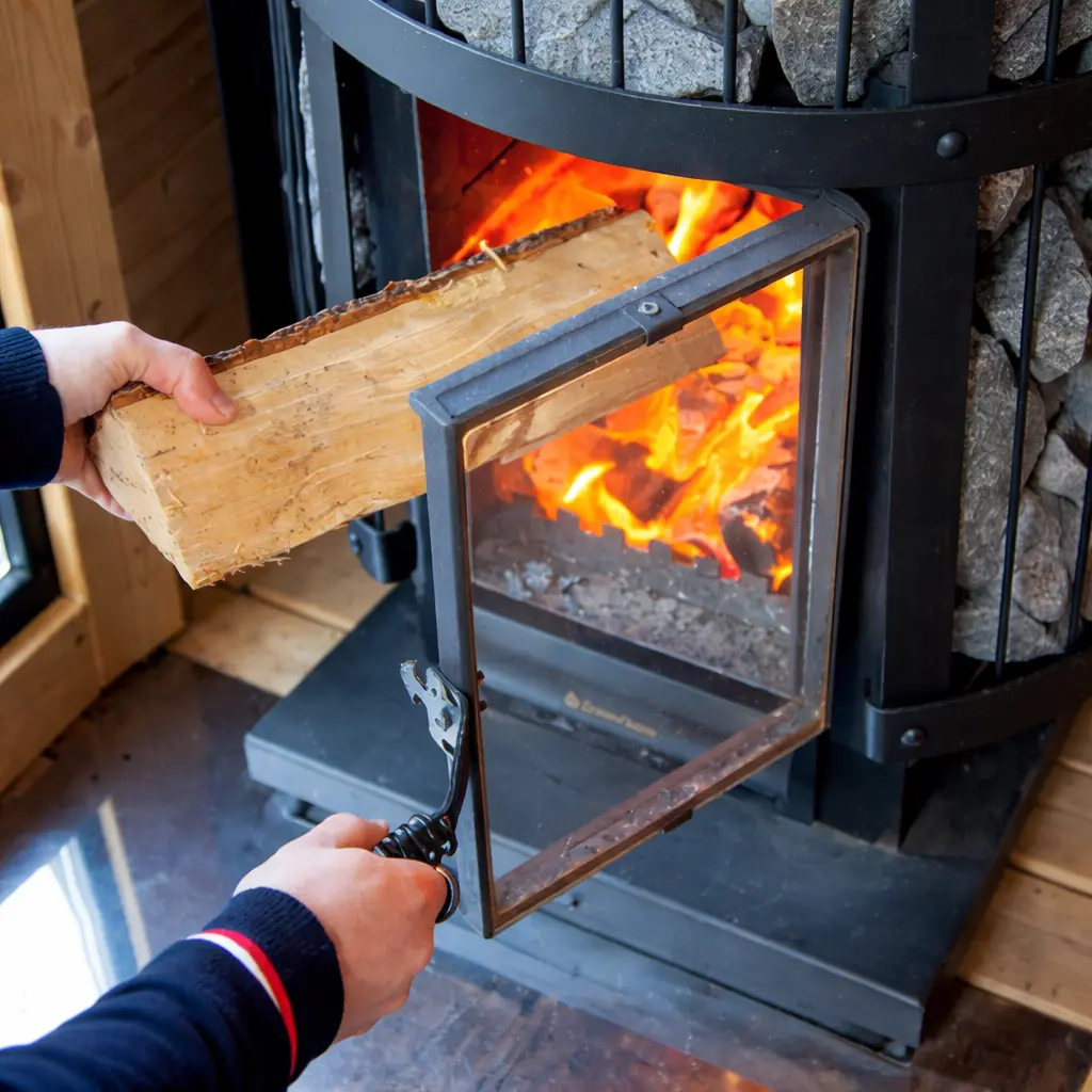 Wood burning sauna stove